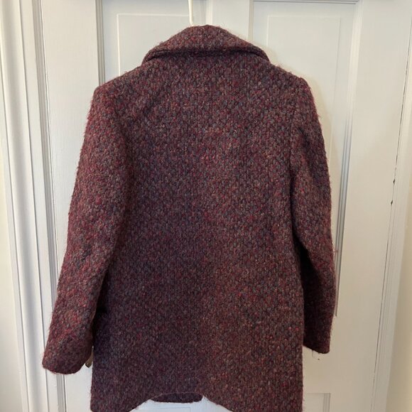 100% Wool Irish Tweed Purple Coat Size XS S M - Picture 5 of 5